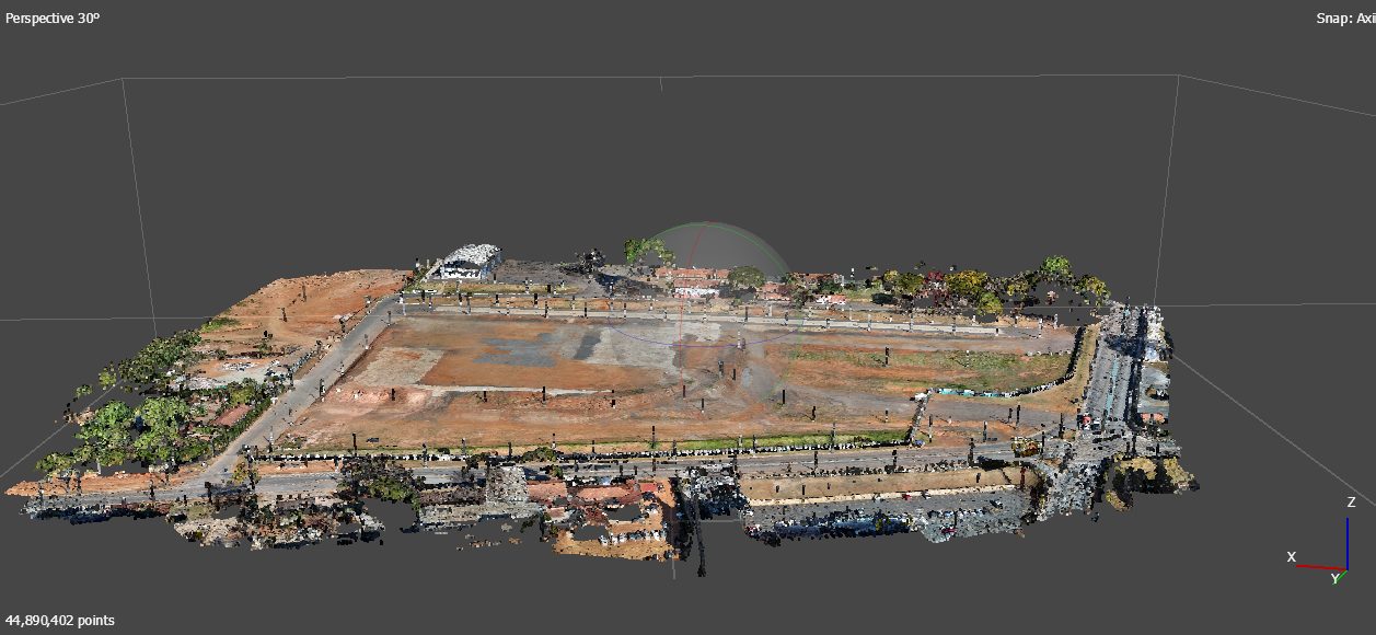 nuvem-densa-de-pontos-drone Nuvem densa de 44,8 milhões de pontos em vista em perspectiva do terreno levantado